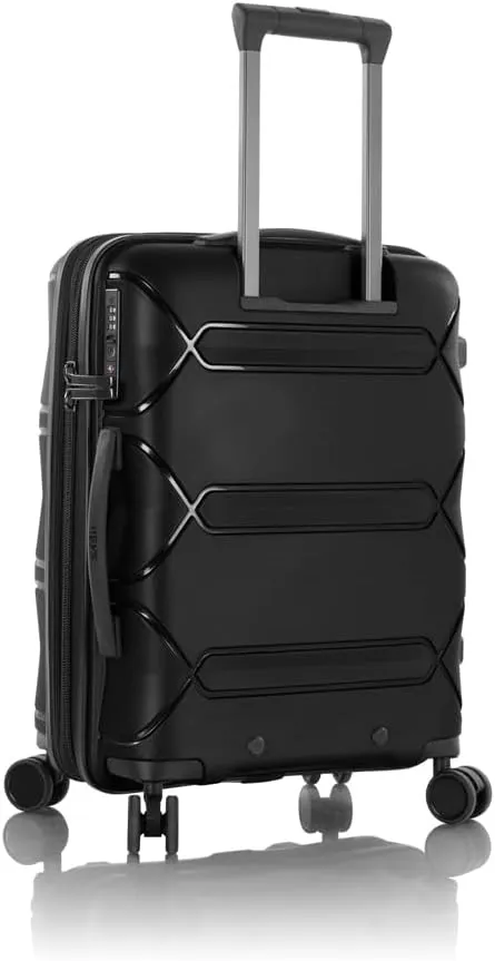 Heys Milos Durable and lightweight luggage, made with Duraflex impact-resistant material, TSA Combination Lock, Dual Spinner Wheels, and Expandable, Black, 21-Inch Carry-On
