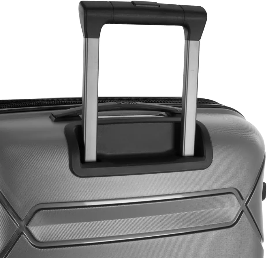 Heys Milos Durable and lightweight luggage, made with Duraflex impact-resistant material, TSA Combination Lock, Dual Spinner Wheels, and Expandable, Grey, 21-Inch Carry-On