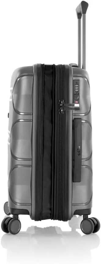 Heys Milos Durable and lightweight luggage, made with Duraflex impact-resistant material, TSA Combination Lock, Dual Spinner Wheels, and Expandable, Grey, 21-Inch Carry-On