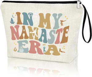 IN MY NAMASTE ERA Meditation Gift Yoga Mandala Spiritual Gift Makeup Zipper Bag Cosmetic Pouch for Girl Women Yoga Studio Decor Spiritual Meditation Decoration