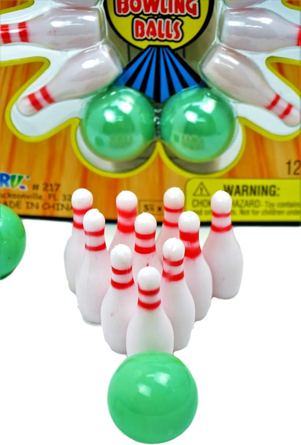 JA-RU Finger Bowling Game Set (Pack of 6) Miniature Sports Small Bowling Game Pocket Size. Plus 1 Collectible Bouncy Ball | Mini Bowling Table Set for Kids |#217-6p