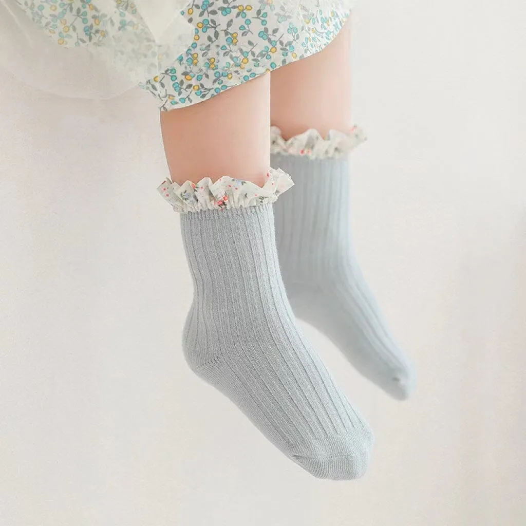 Joyce Ruffle Floral Princess Socks