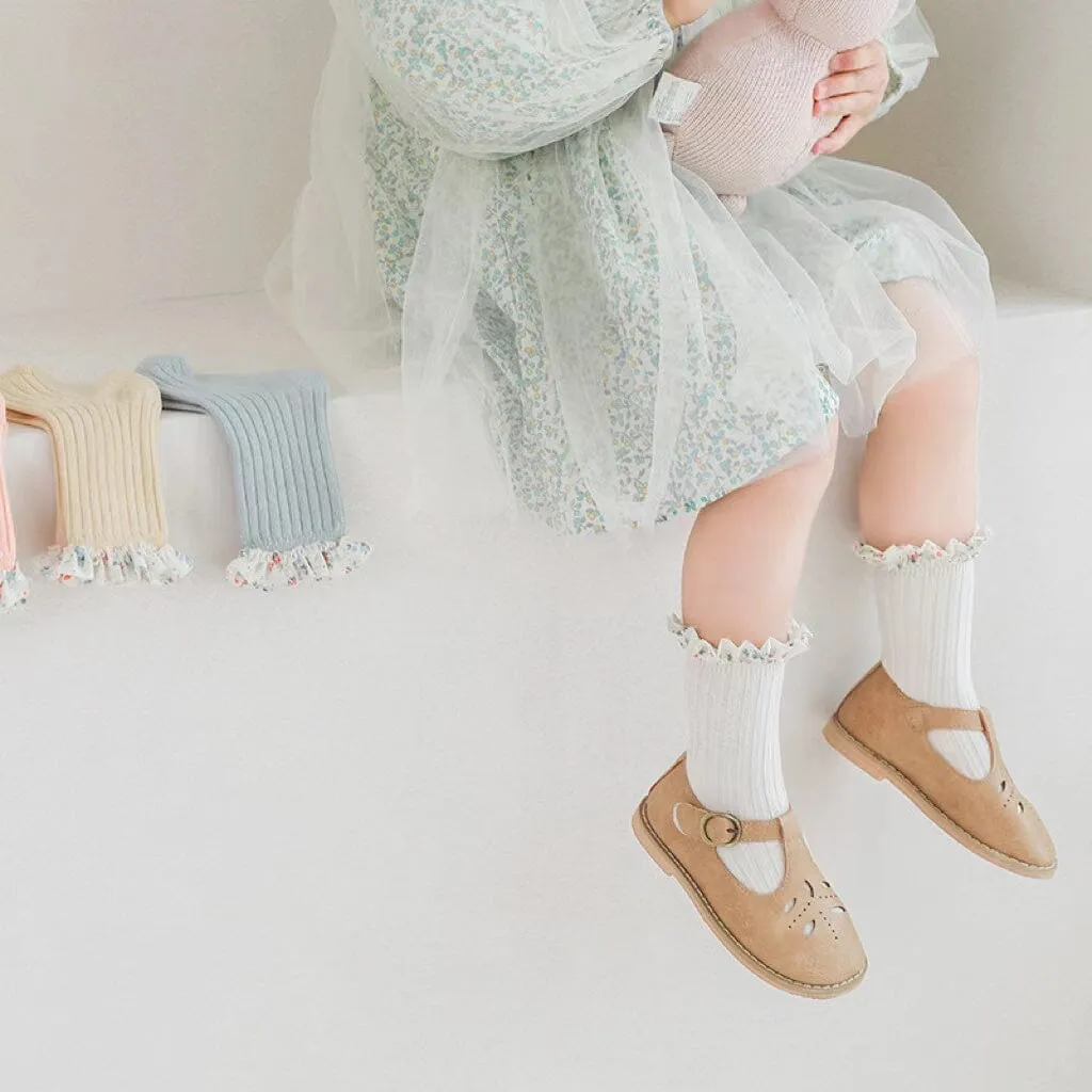 Joyce Ruffle Floral Princess Socks