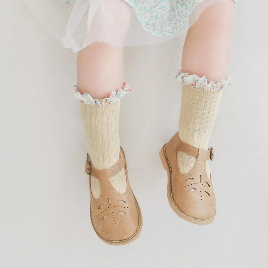 Joyce Ruffle Floral Princess Socks