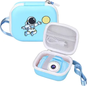 Kids Camera Case Compatible with Seckton/Desuccus/Goopow/Dylanto/Desuccus/DITUPAN/GKTZ/masterbee/Hangrui Digital Video Camera Toys Camcorder Storage Holder Carrying - Light Blue Astronaut(Case Only)
