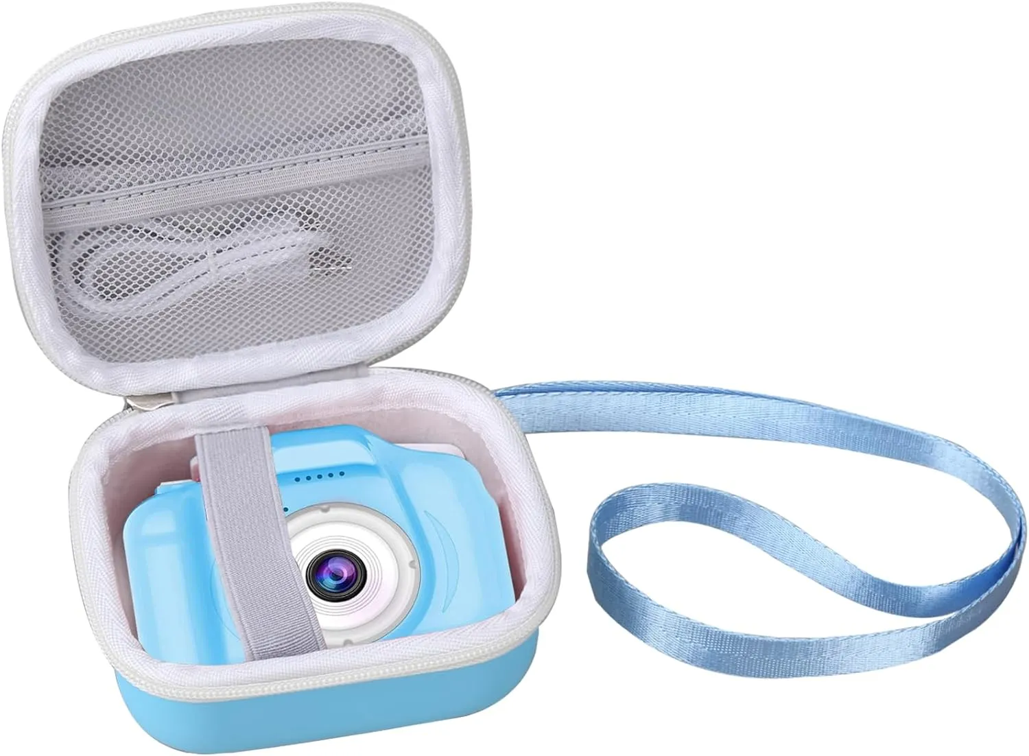 Kids Camera Case Compatible with Seckton/Desuccus/Goopow/Dylanto/Desuccus/DITUPAN/GKTZ/masterbee/Hangrui Digital Video Camera Toys Camcorder Storage Holder Carrying - Light Blue Astronaut(Case Only)