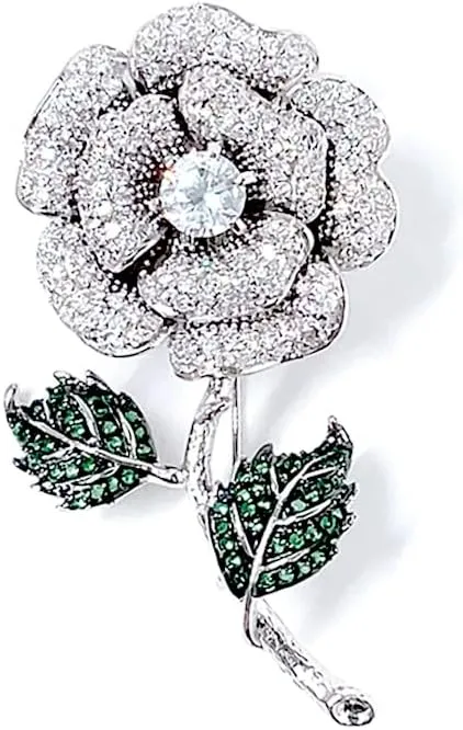 LAVINA Secret Garden Series - Flower And Insect Butterfly Mixed Color Tropical Flower Sparkly Brooch Pin For Women's Men's Fashion