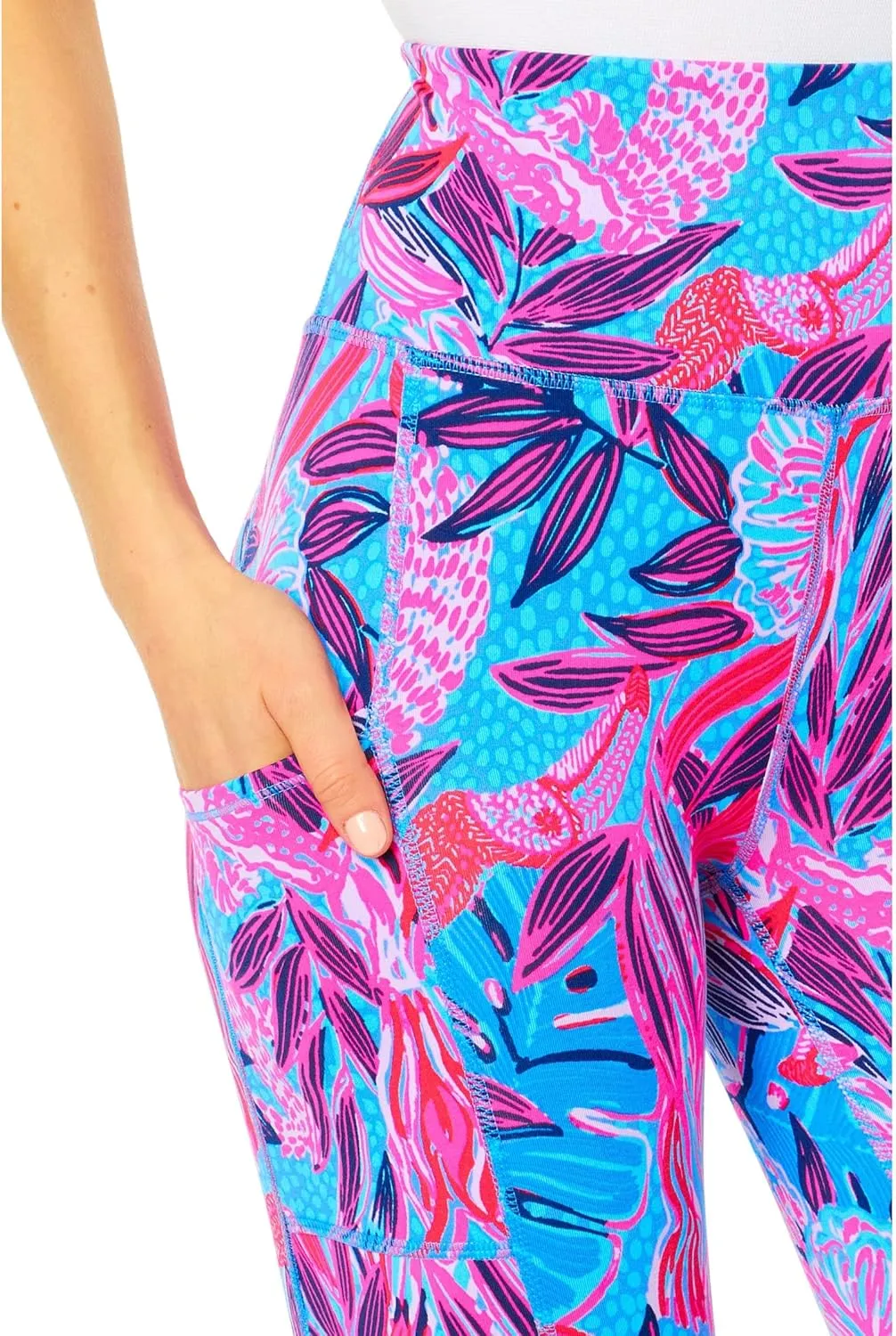 Lilly Pulitzer UPF 50  High-Rise Leggings for Women - Flat Elastic Waistband, Fitted Silhouette, Comfy and Stylish Leggings