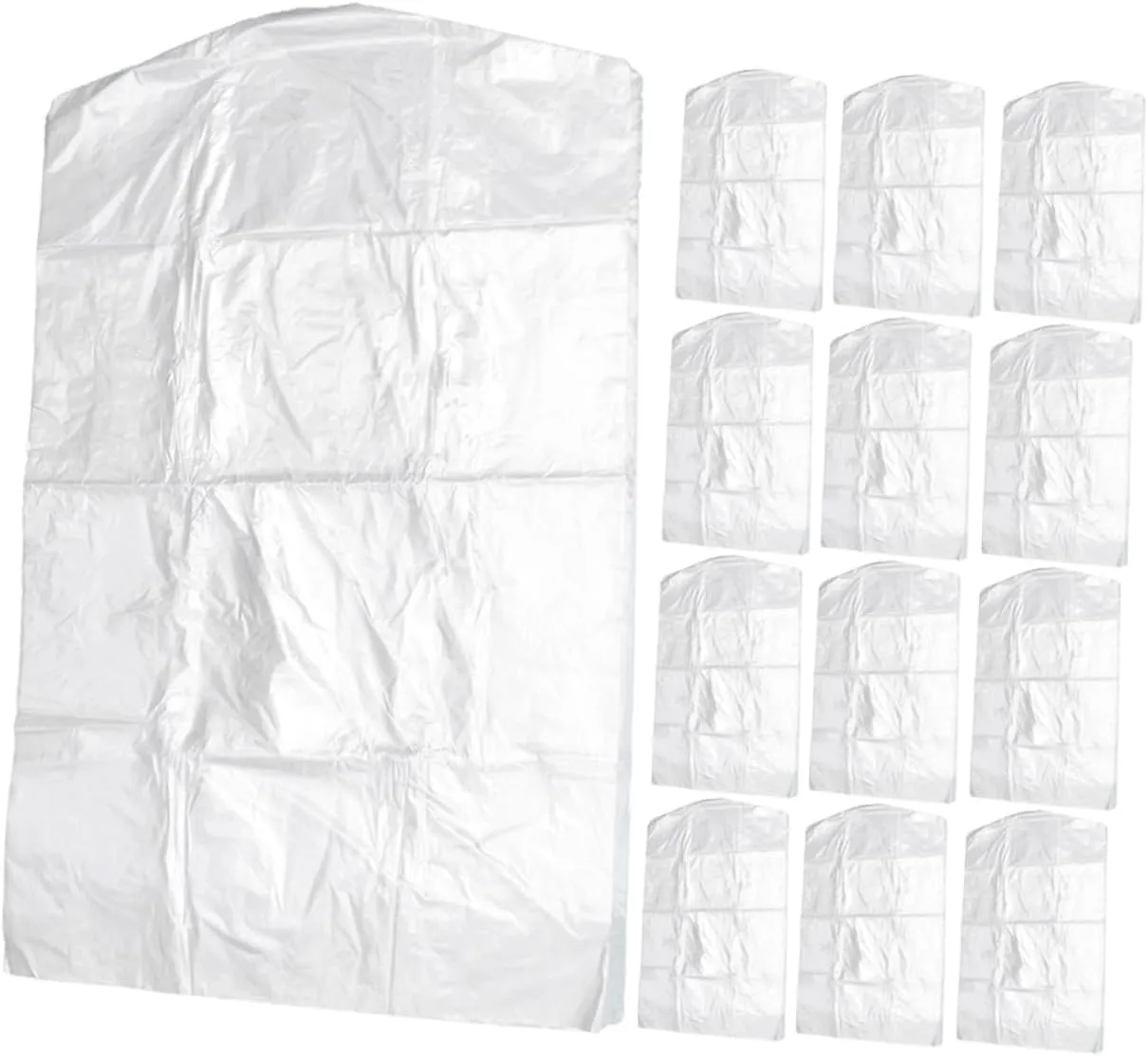 MAGICLULU Garment Bag Kit 20pcs Dry Cleaning Suit Covers Plastic Clothing Covers Portable Easy to Store for Travel