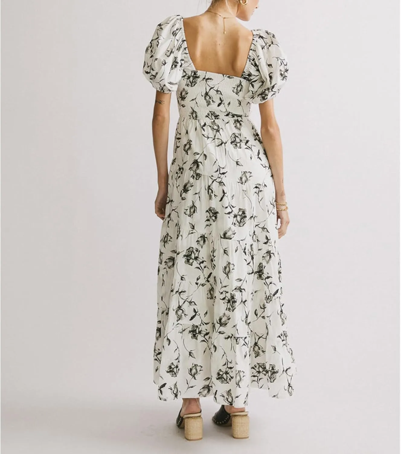 Meiweileya Women Spaghetti Strap Maxi Dress Y2k Floral Lace Trim Ruffle Long Dress Boho Patchwork Flowy Summer Beach Sundress