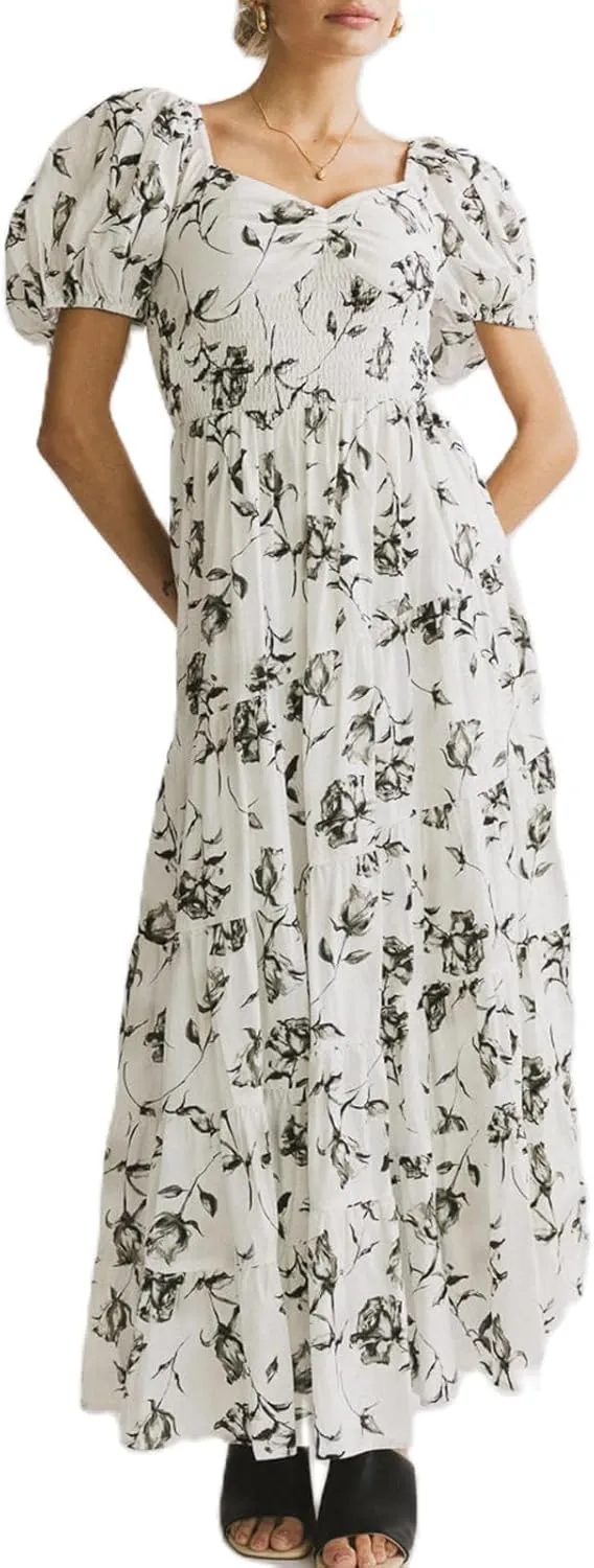 Meiweileya Women Spaghetti Strap Maxi Dress Y2k Floral Lace Trim Ruffle Long Dress Boho Patchwork Flowy Summer Beach Sundress