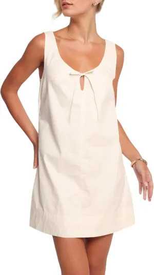 OLAPTA Women Sleeveless Summer Mini Tank Dress Tie Up Loose Fit Sundress Scoop Neck Casual Trendy Short Dresses with Pockets