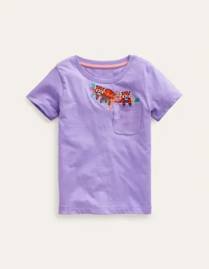 Peeping Pocket T-Shirt-Parma Violet Purple