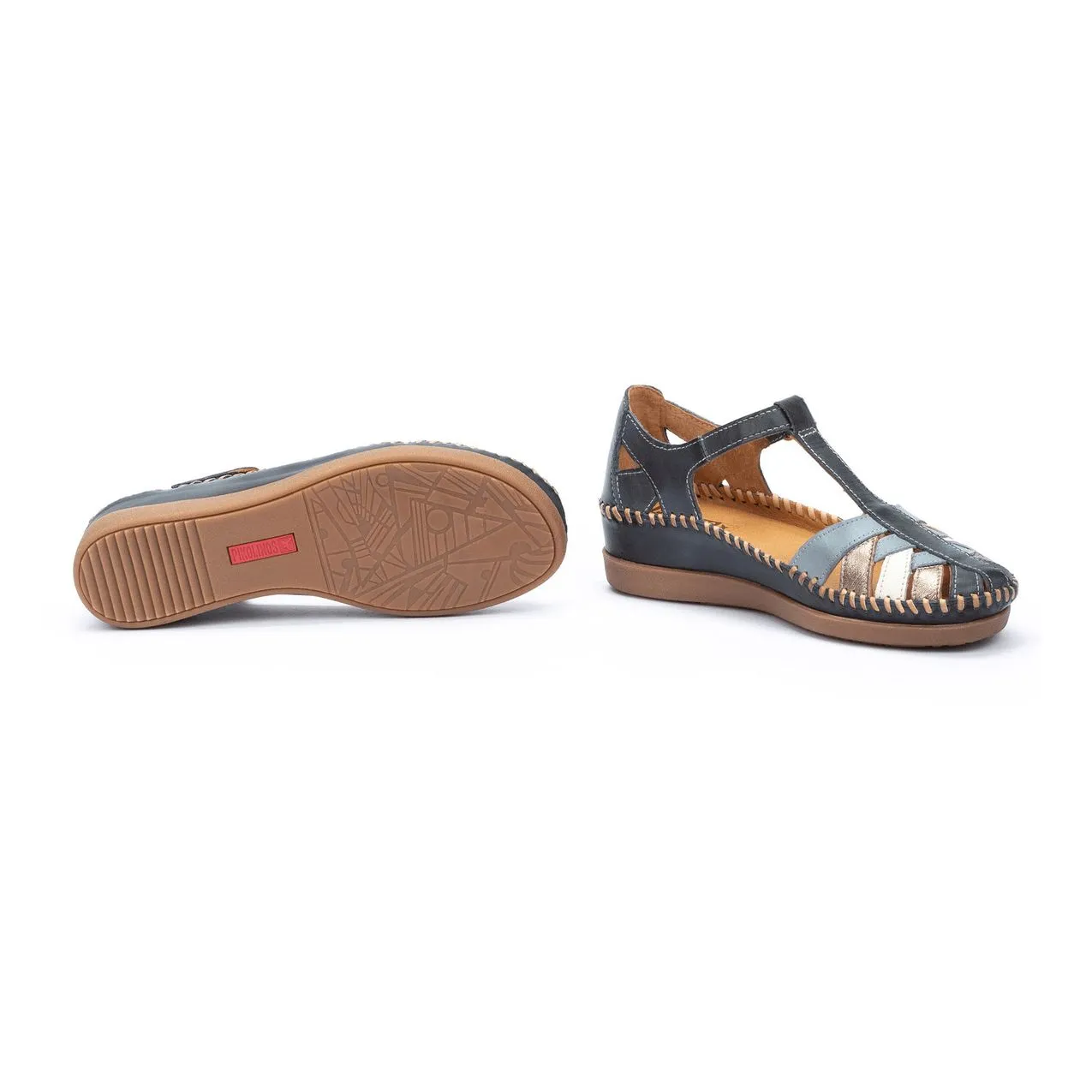 Pikolinos Cadaques W8K-0705C1 Ladies Ocean Leather Touch Fastening Sandals