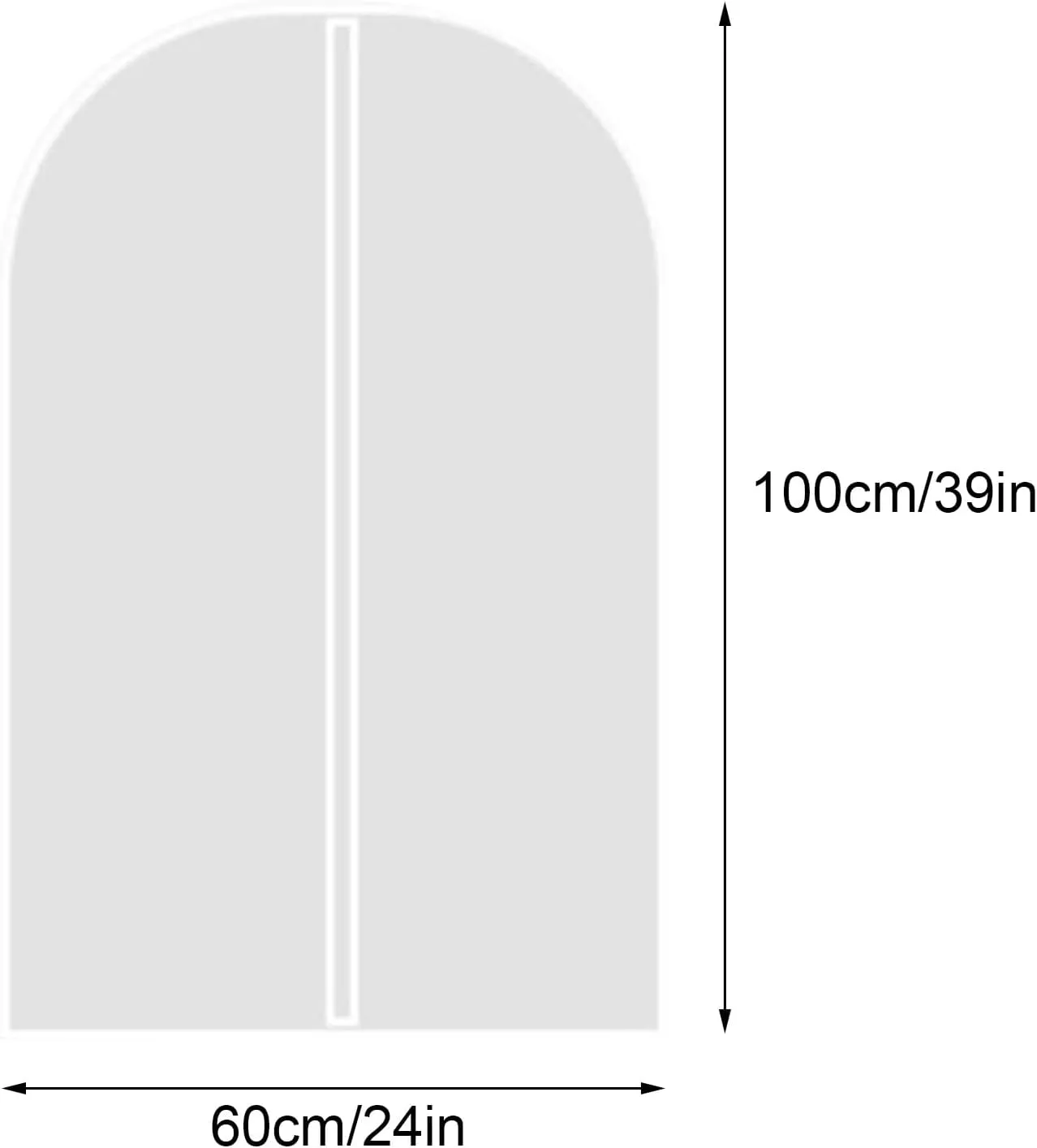 Plastic Clothes Covers, Travel Garment Bag, Translucent PEVA Material, Full-length Zipper, Suitable for Hoodies, Dresses, Jackets(60x100cm x39in)