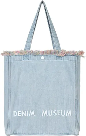 Premium Red Yarn Fringe Boho Denim Tote Bag for Women  2025 Summer Niche Lightweight Foldable Designer Shoulder Purse
