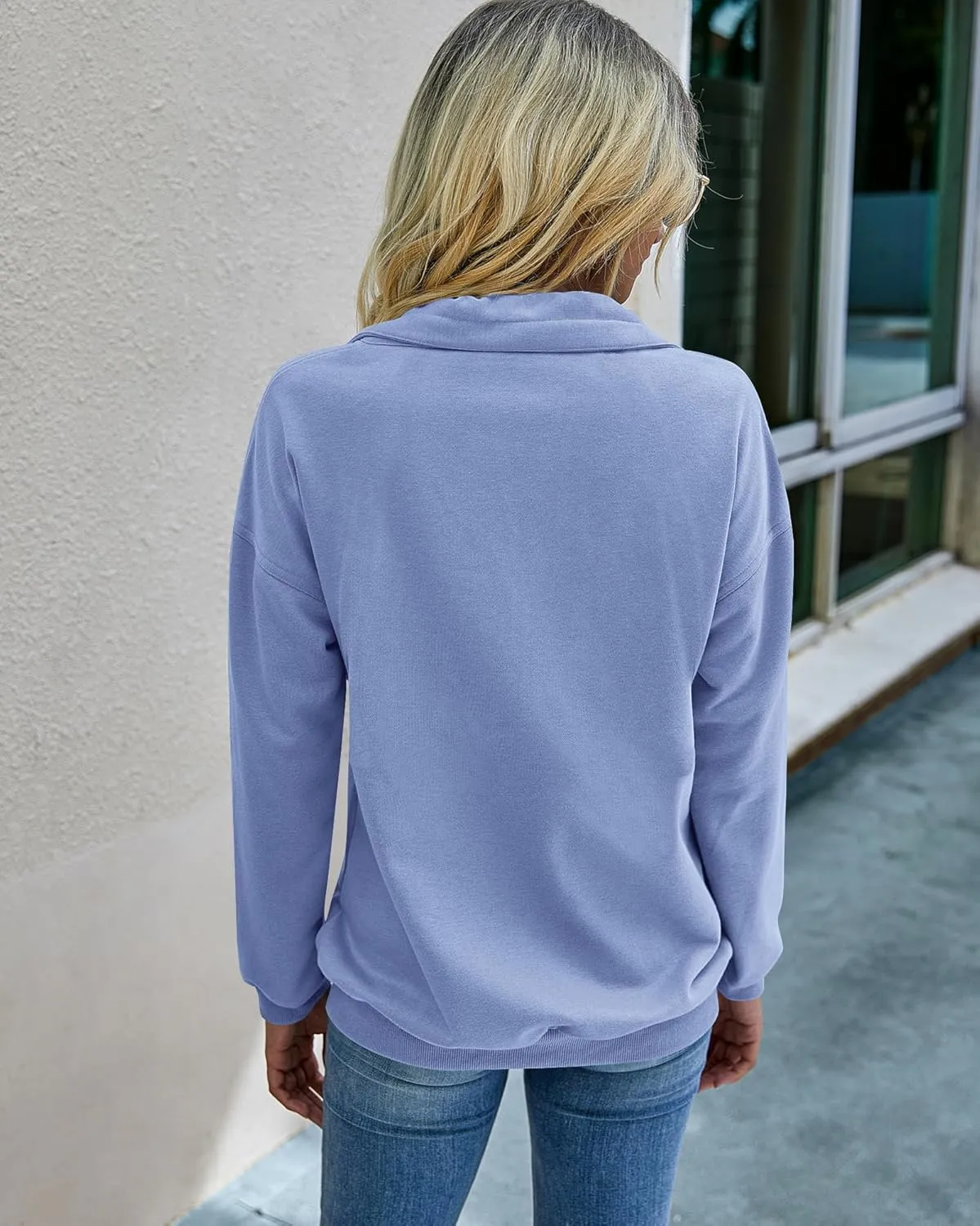 PRETTYGARDEN Women's Casual Long Sleeve Lapel Zipper Sweatshirt Drawstring Loose Pullover Tops