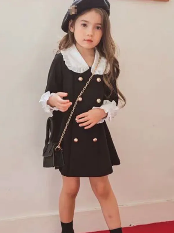 Prim and Proper Double Button Collared Dress