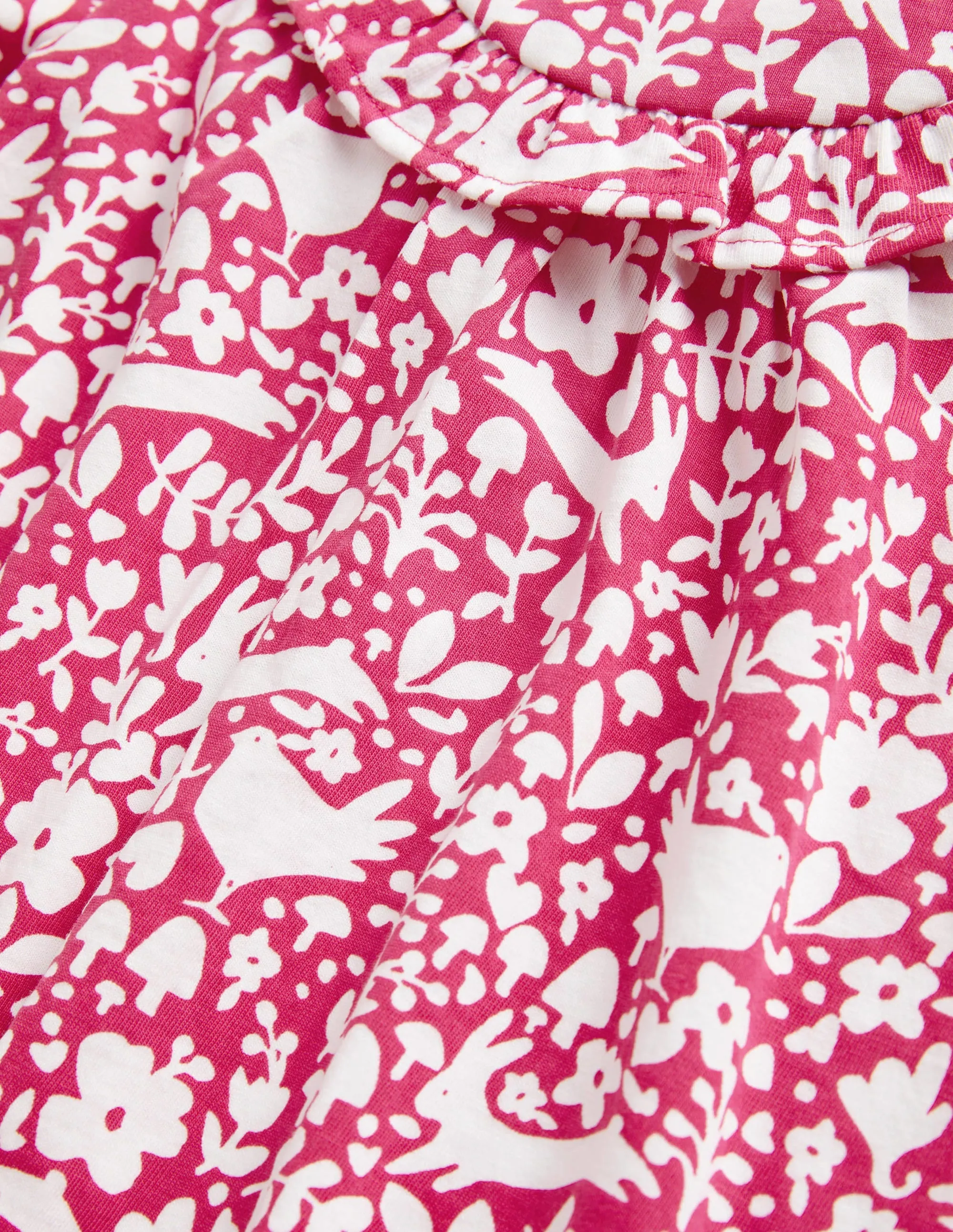 Printed Long Sleeve Dress-Sweet Pink Woodland