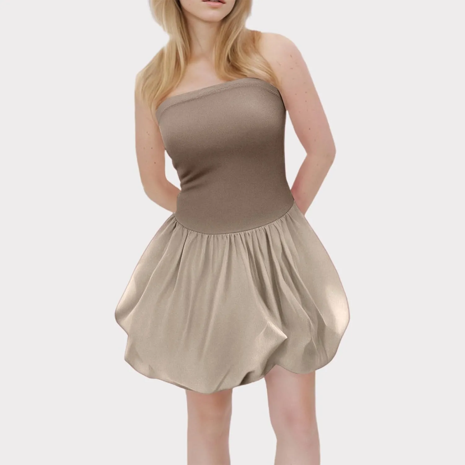 PTOLOCIF Elegant Off The Shoulder Bodycon Party Dress with Pleated Hem Sexy and Plus Size Long Sleeve Casual Dresses for