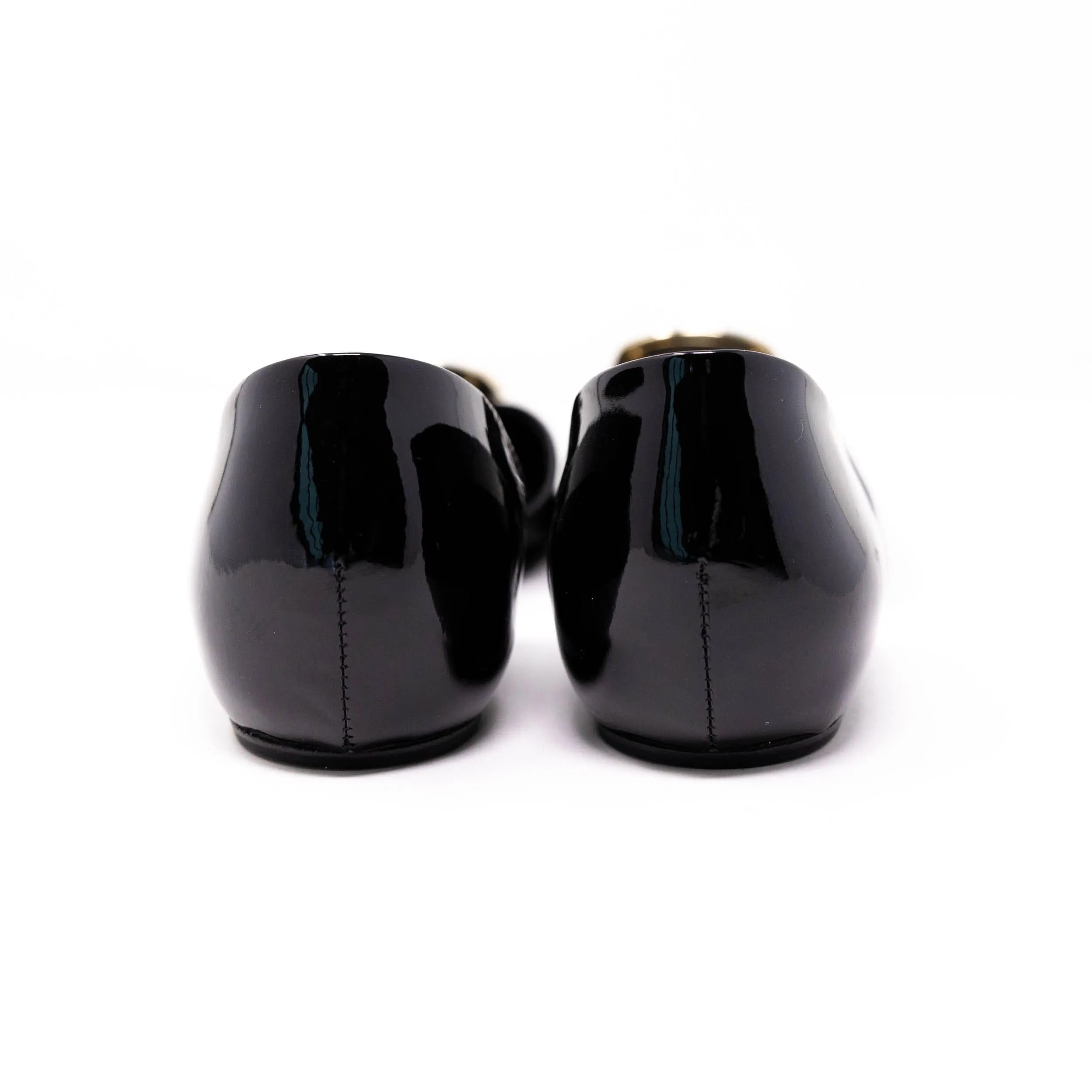 Roger Vivier Black Patent Chips Flats 37.5