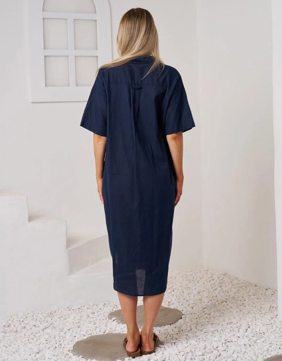 Rove Midi Shirt Dress - Navy