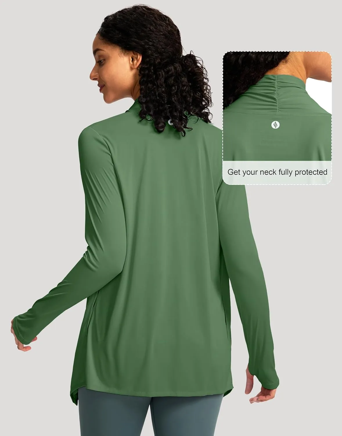SANTINY UPF50  Sun Shirt for Women Long Sleeve SPF UV Sun Protection Shirts Lightweight Cardigan with Pockets Swim Cover Up