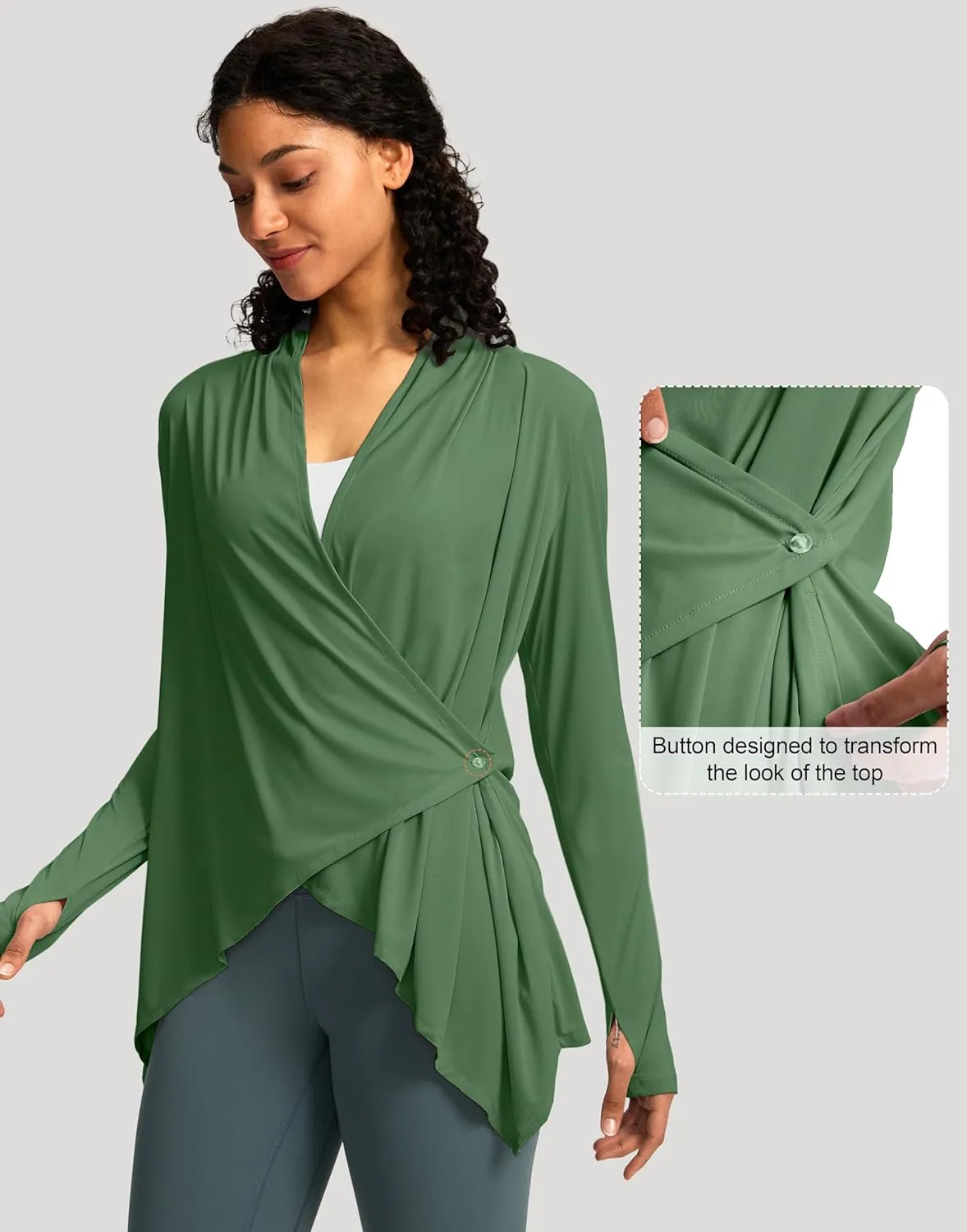 SANTINY UPF50  Sun Shirt for Women Long Sleeve SPF UV Sun Protection Shirts Lightweight Cardigan with Pockets Swim Cover Up
