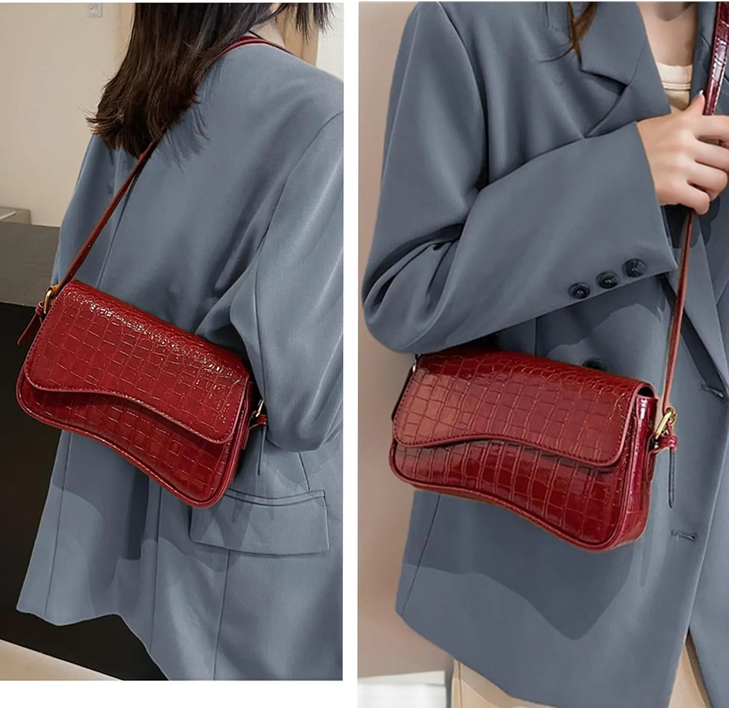 Shoulder Bag for women,Waterproof PU Clutch Purses Handbag with 2 Detachable Strap Crossbody Bags for Travel/Shopping