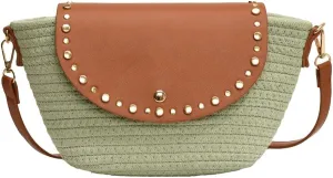 Straw Shoulder Bag for Women Woven Purse Beach Bucket Clutch Straw Satchel Crossbody Bag 2025