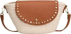 Straw Shoulder Bag for Women Woven Purse Beach Bucket Clutch Straw Satchel Crossbody Bag 2025