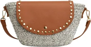 Straw Shoulder Bag for Women Woven Purse Beach Bucket Clutch Straw Satchel Crossbody Bag 2025
