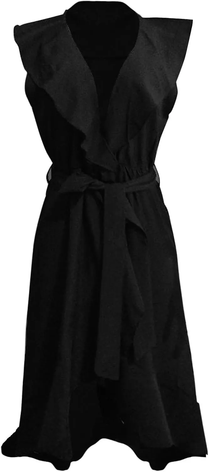 Summer Dresses for Women 2024,Casual Wrap Deep V Neck Midi Dress Boho Short Sleeve Ruffle Hem Beach Split Dresses