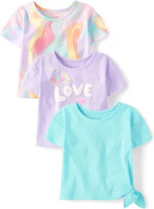 The Children's Place Baby Girls' and Toddler Short Sleeve Everyday Casual Knit Shirt