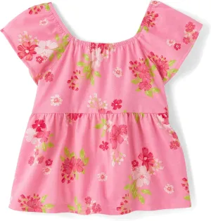 The Children's Place Baby Girls' and Toddler Short Sleeve Flutter Shirt