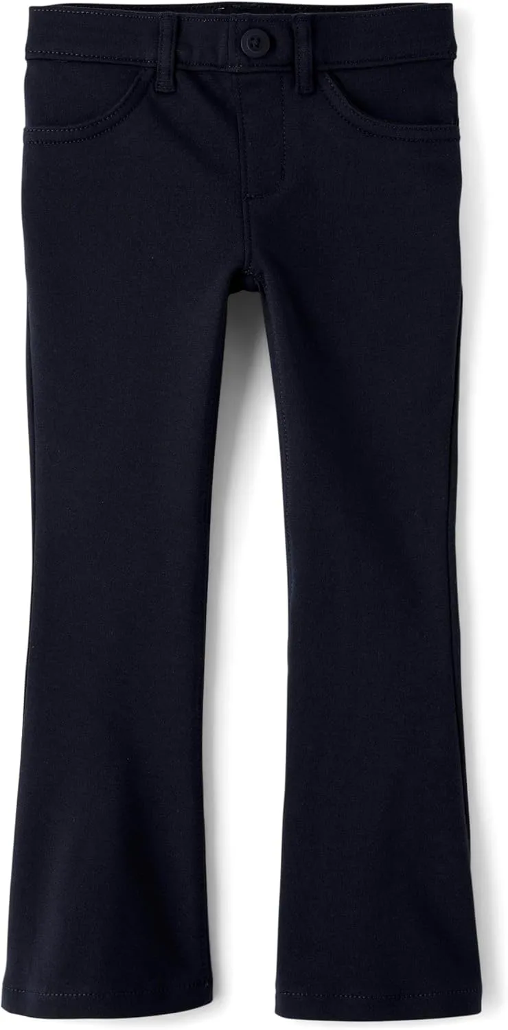 The Children's Place Girls' Uniform Ponte Flare Leg Pants