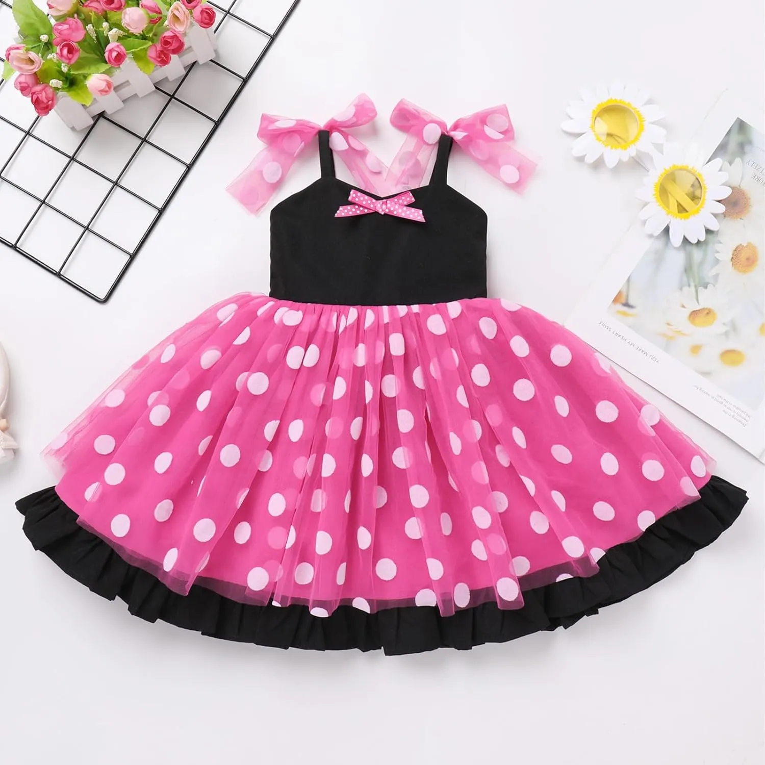 Toddler Baby 1st Birthday Girl Cake Smash Outfit Self-tie Floral Tutu Dress Ruffle Halloween Party Photo Shoot