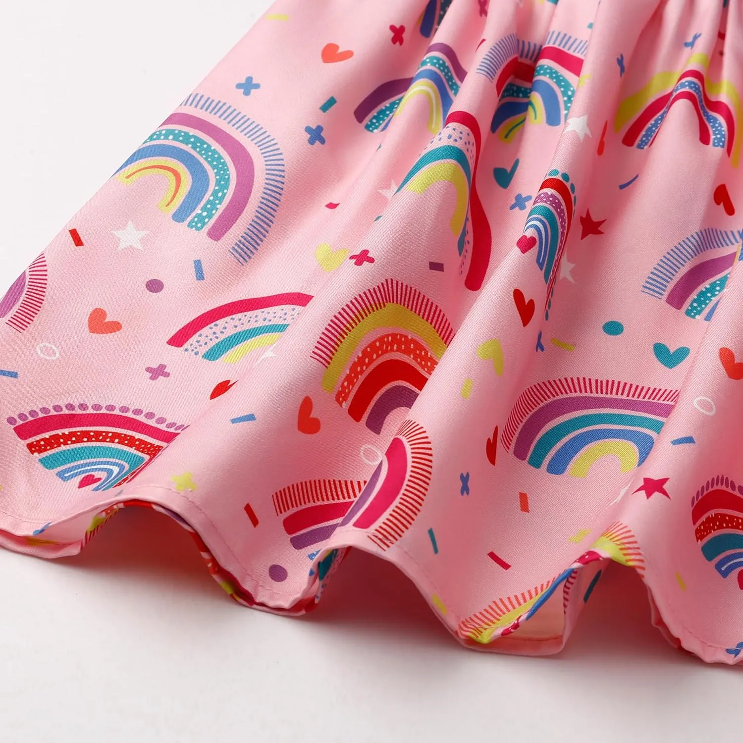 Toddler Little Girls Summer Dresses Floral Ruffle Sleeve A-Line Sundress Smocked Swing Birthday Outfits Dress 2-7 Years