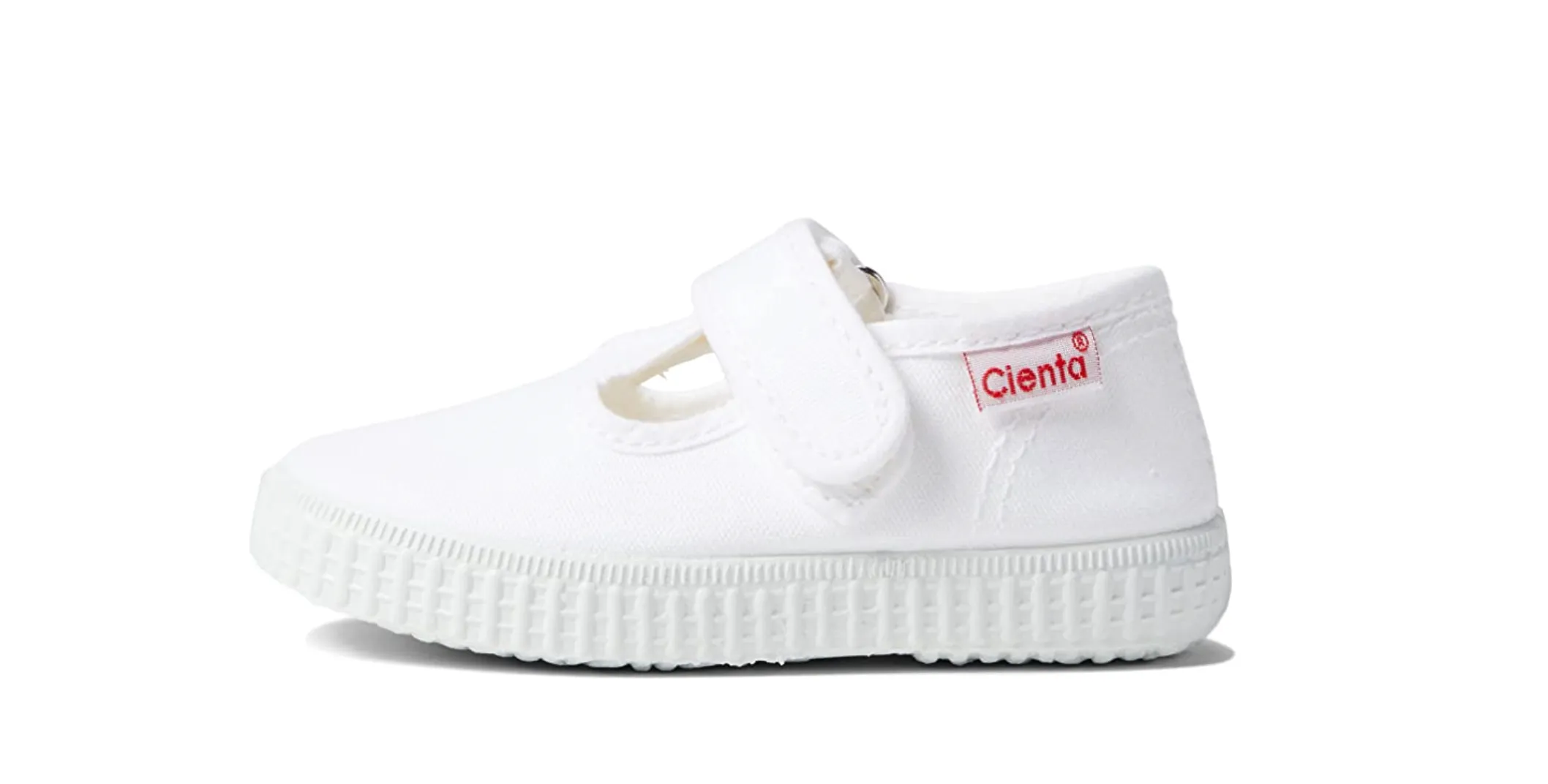 Velcro T-Strap, White