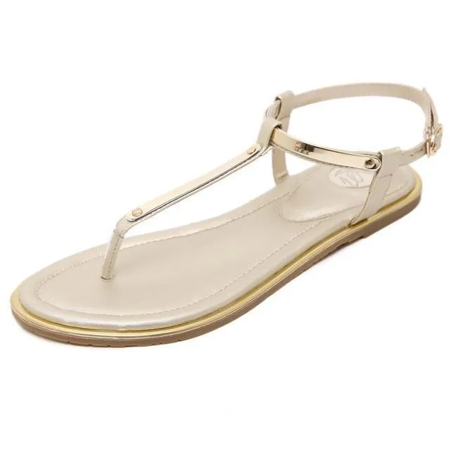 Women sandals sexy thin belt flat sandals for women