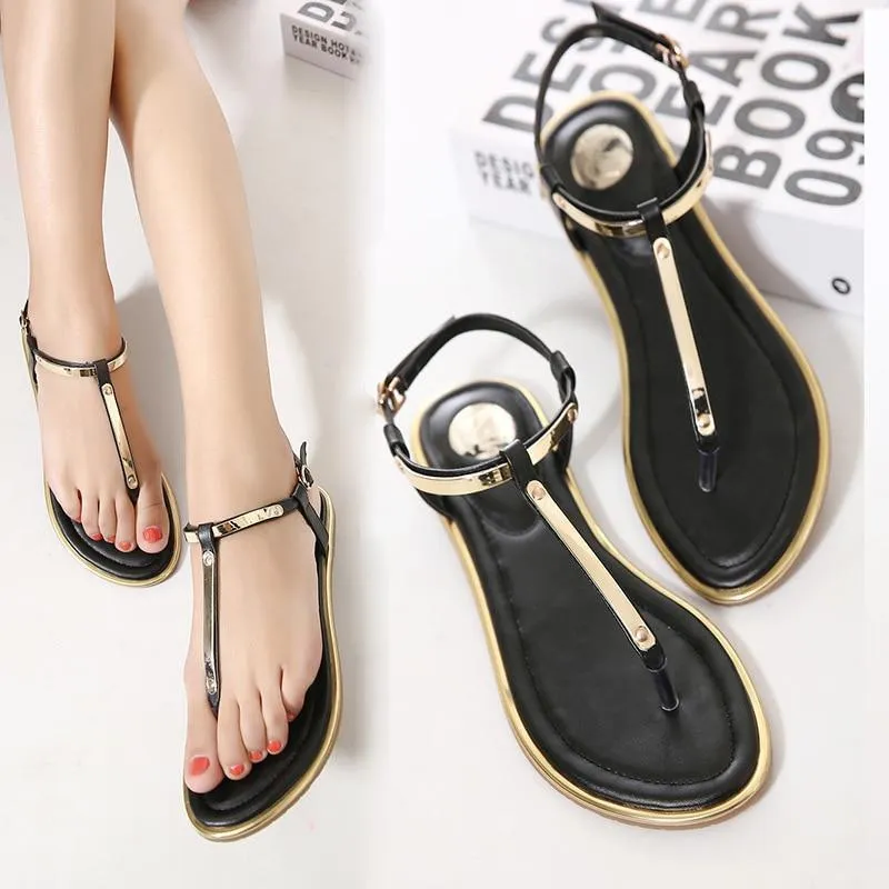 Women sandals sexy thin belt flat sandals for women