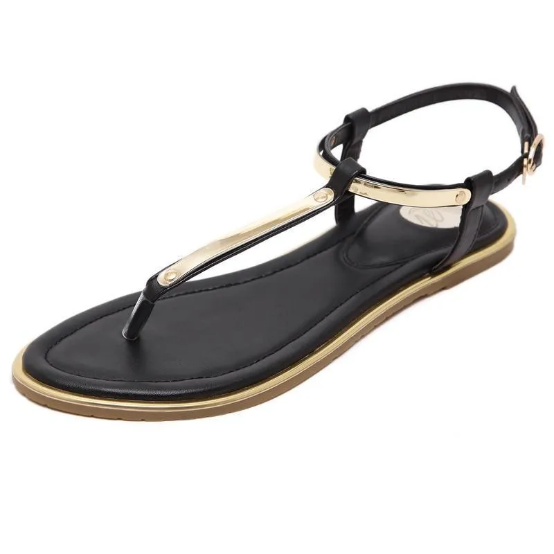 Women sandals sexy thin belt flat sandals for women