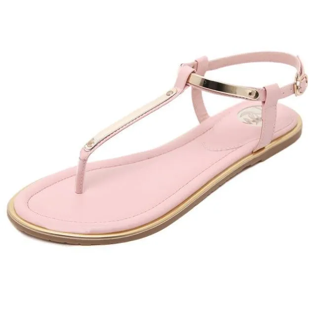 Women sandals sexy thin belt flat sandals for women