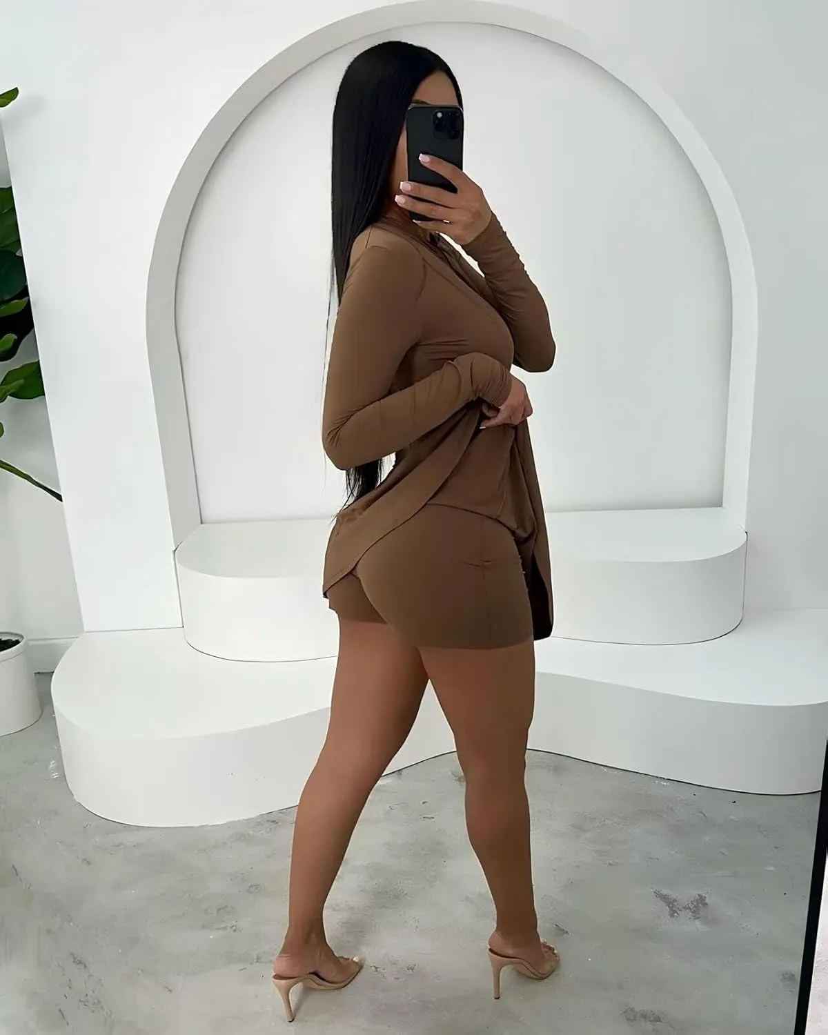 Women Two Piece Skirt Set Zip Up Crop Tops Mini Skirts Casual Dress Matching Set