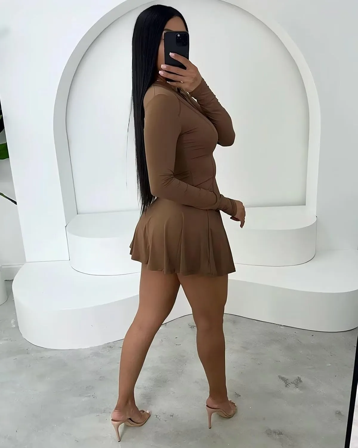 Women Two Piece Skirt Set Zip Up Crop Tops Mini Skirts Casual Dress Matching Set