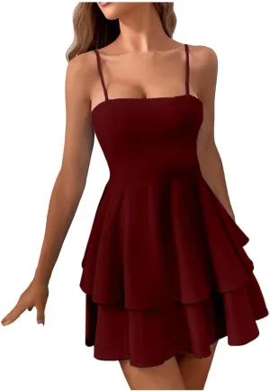 Women's Camisole Sexy Summer Sundresses 2025 Casual Backless Modest Bow Tie Trendy Solid Color Vacation Butterfly