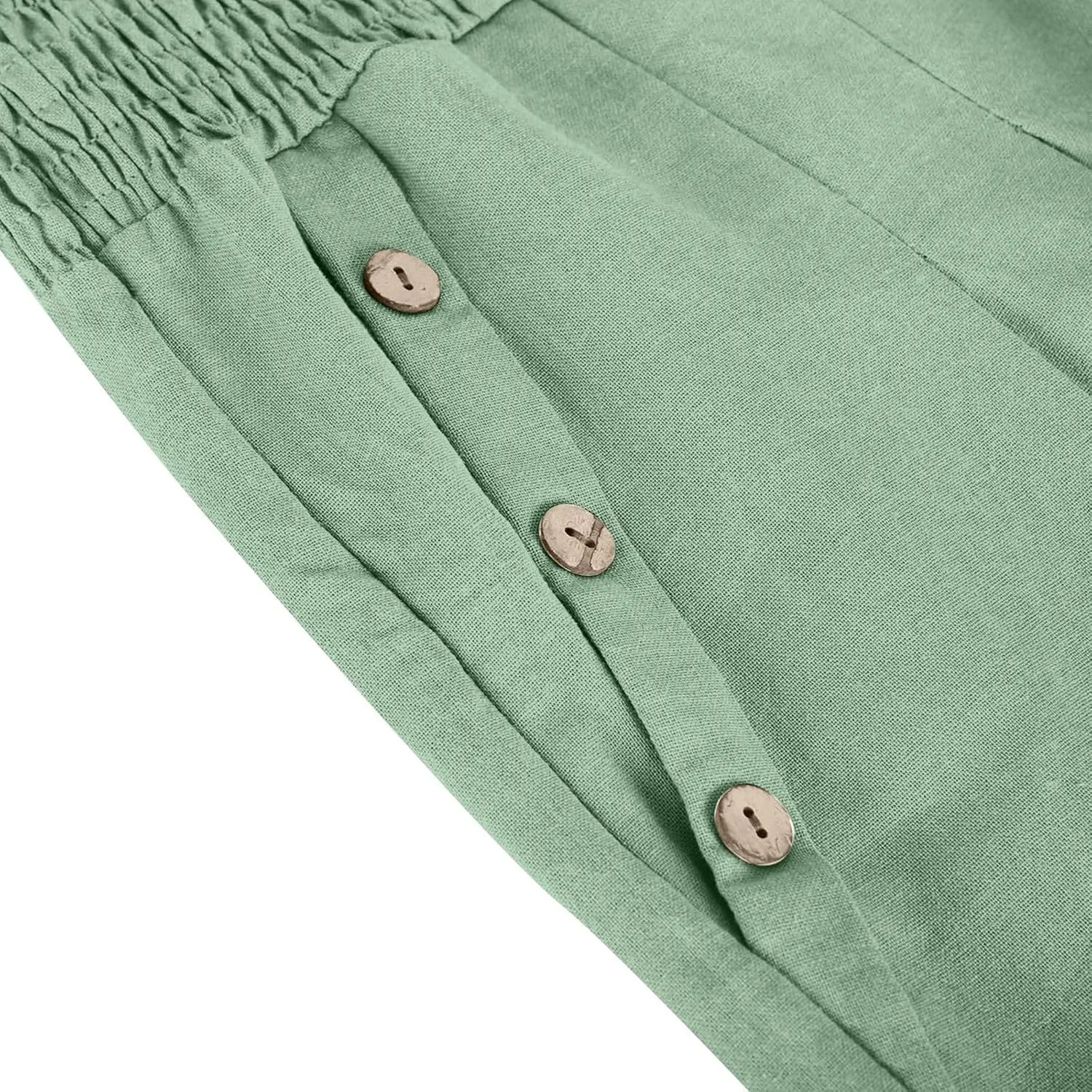 Womens Elastic High Waisted Palazzo Pants Casual Straight Wide Leg Long Beach Lounge Pant Trousers with Pocket