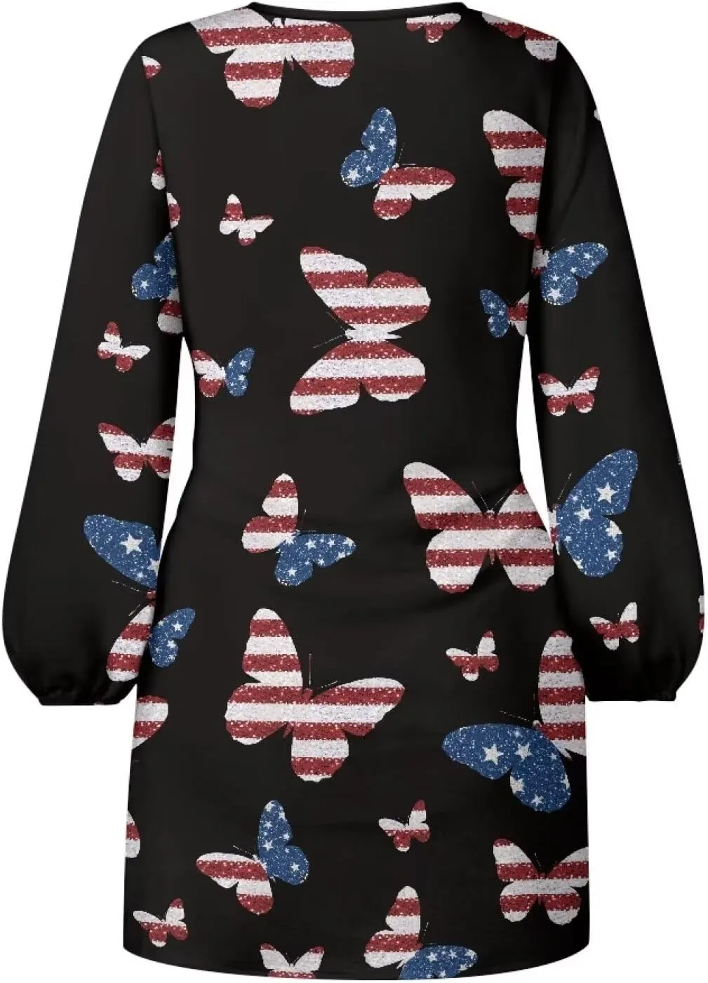 Women's Elegant Long Sleeve Dress Summer Mini Dresses Crewneck Tie Waist A Line Casual Stylish Outfits