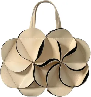 Womens Trendy Vegan Leather Handbags Elegant 3D Flower Top Handle Purse Small Y2k Shoulder Crossbody Bag Ladies Gift